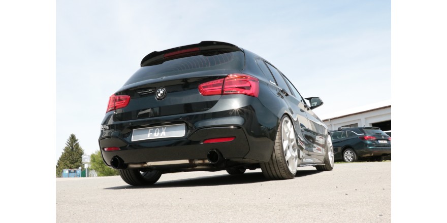 BMW F20/21 - 118i met OPF einddemper dwars uitgang rechts/links - 1x100  25 rechts/links zwart ge&euml;mailleerd