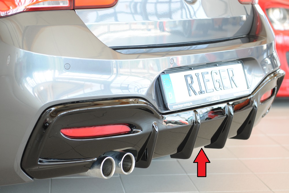 Rieger Tuning diffuser BMW 1-serie F20 alleen voor M-Serie achterskirt, niet M135i / M140i