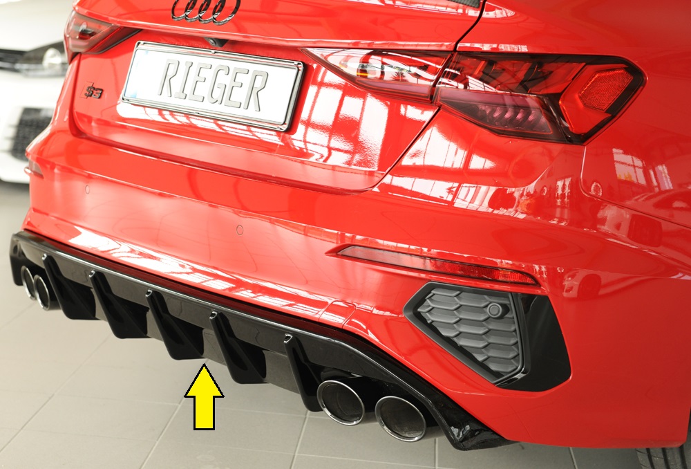 Rieger Tuning diffuser Audi A3 / S3 [GY] met uitlaatuitsparing links/rechts