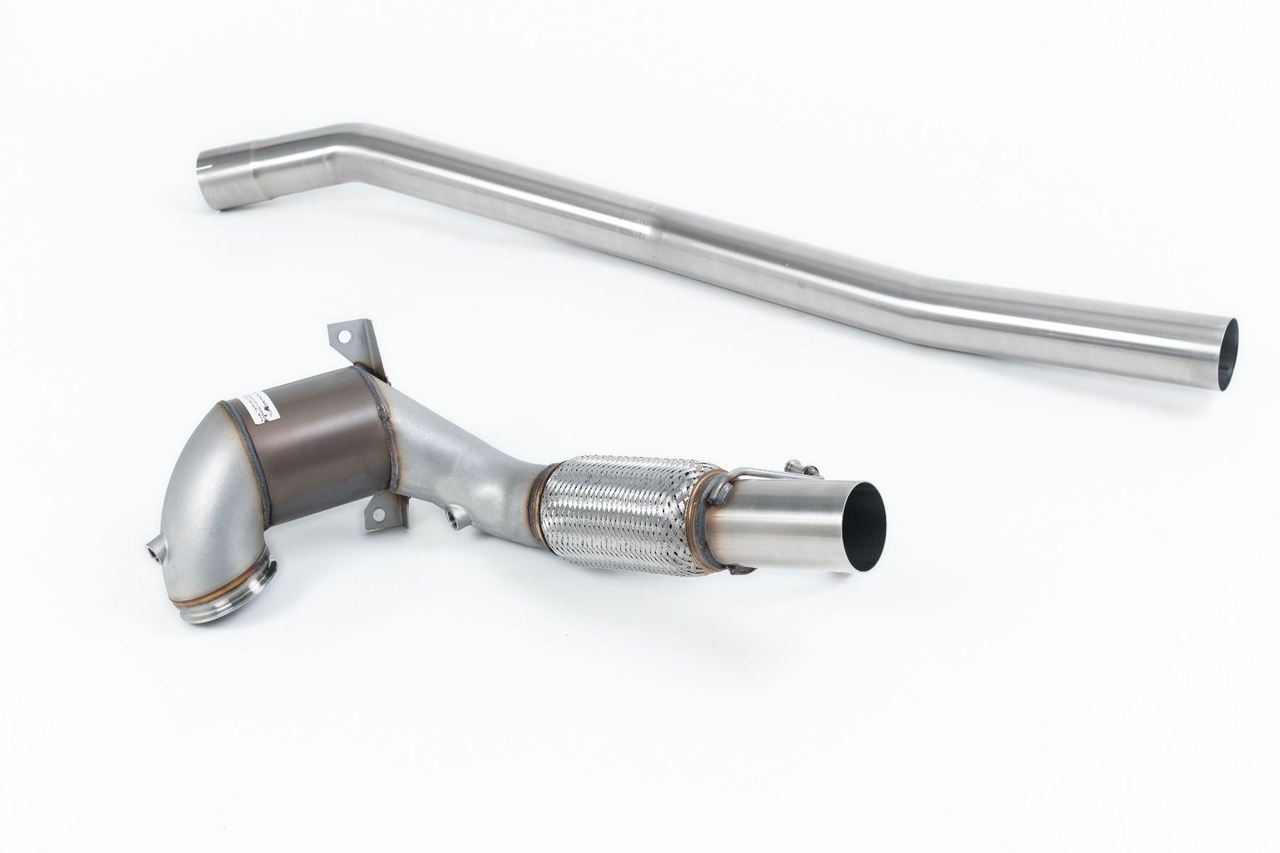 Milltek Large Bore Downpipe and Hi-Flow Sports Cat Volkswagen Golf Mk7.5 R 2.0 TSI 310pk (Non-GPF modellen) - 80mm Race Systems