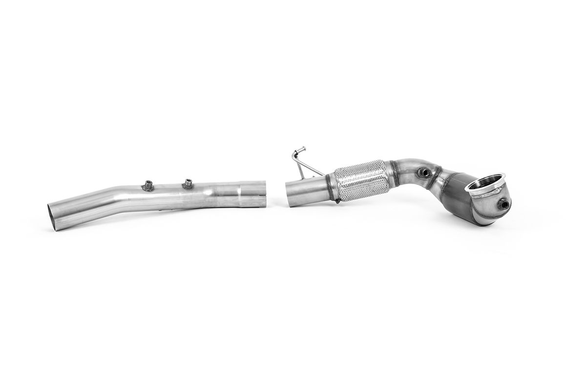 Milltek Large Bore Downpipe and Hi-Flow Sports Cat Volkswagen Golf Mk8 GTi Clubsport (300pk OPF/GPF modellen)