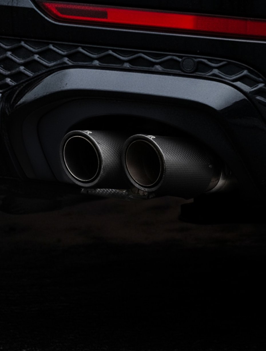 Audi RSQ8 met Remus EC-goedgekeurde sportuitlaat achteraanzicht