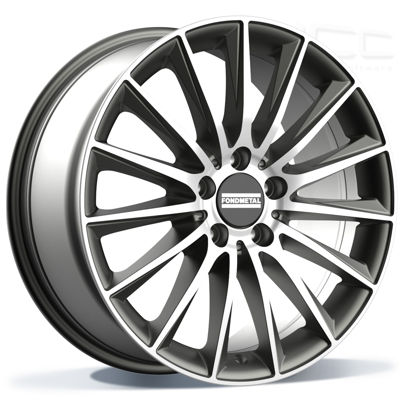 Fondmetal AIDON (FMI04) - GLOSSY TITANIUM MACHINED - 9.5J x 20inch ET22 5x112 naaf 66.5