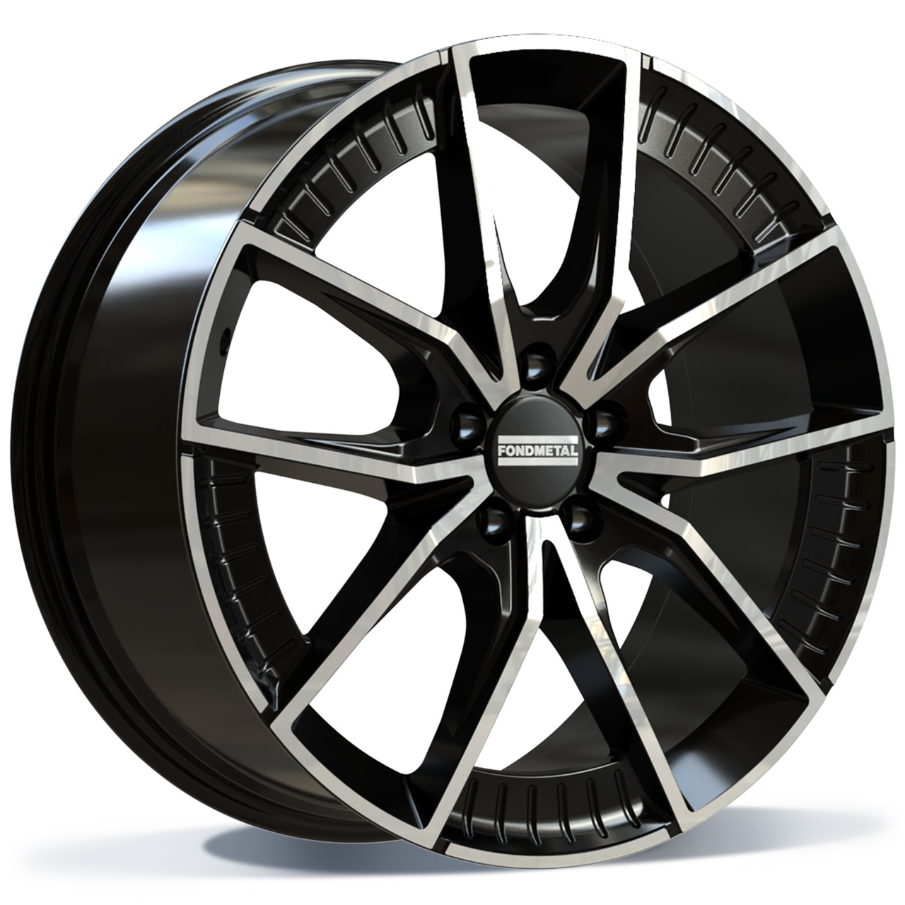 Fondmetal ELATHA (FMI11) - GLOSSY BLACK MACHINED - 9.50J x 21inch ET20 5x112 naaf 66.50