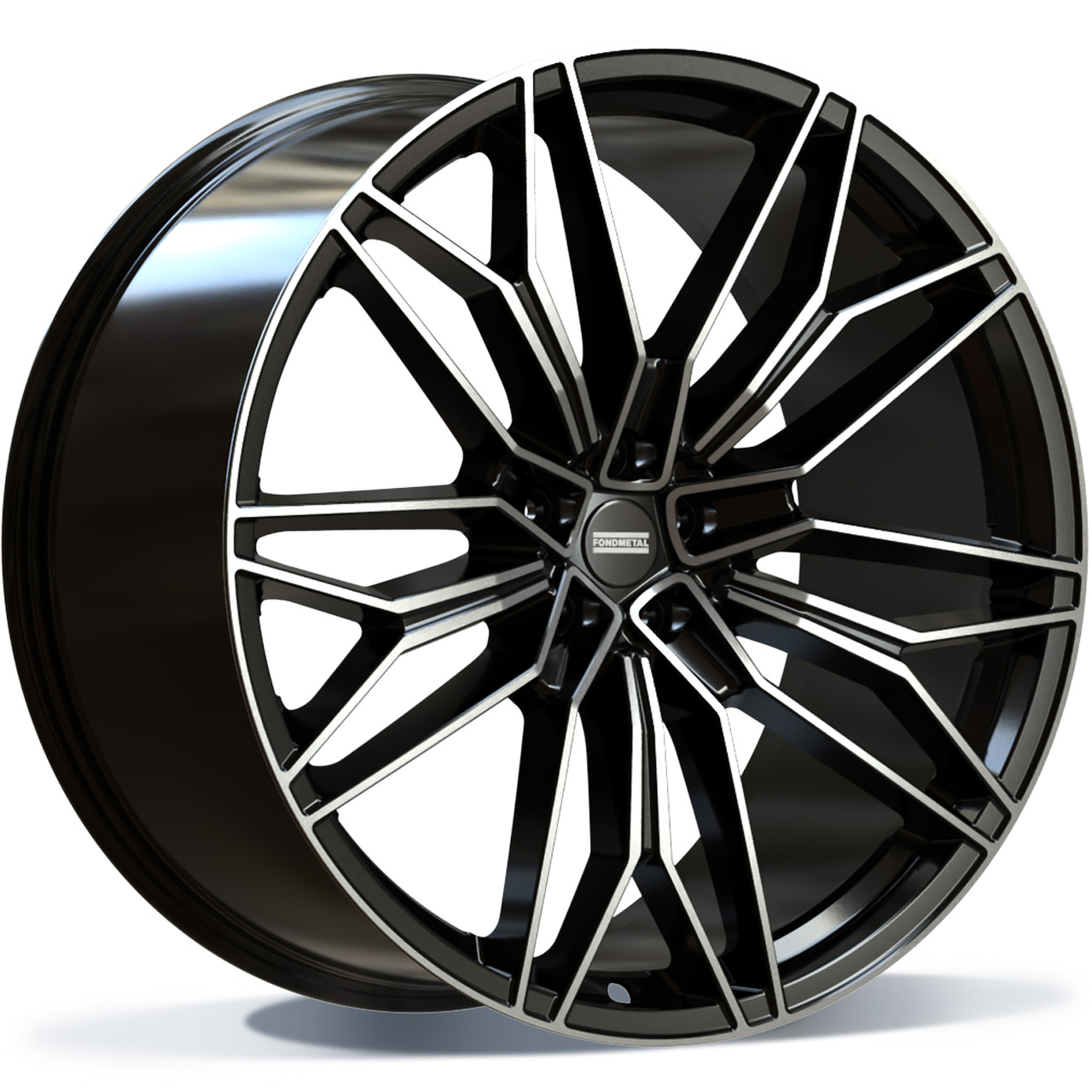 Fondmetal STC-23 - GLOSSY BLACK MACHINED - 10J x 23inch ET18 5x112 naaf 66.5