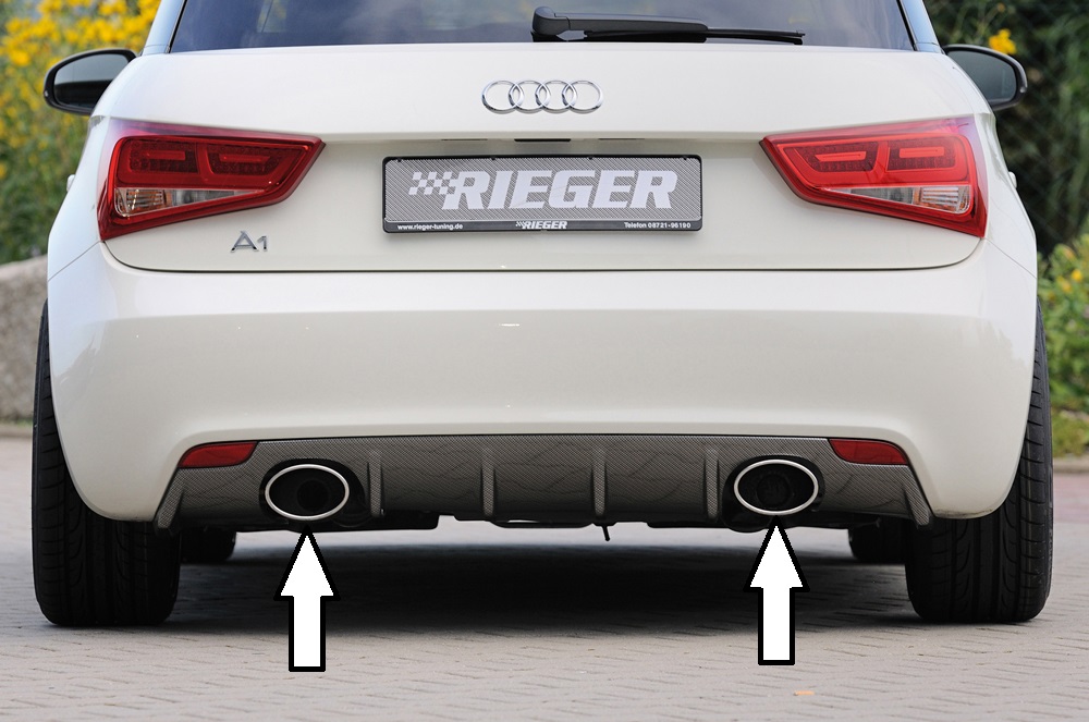 Rieger Tuning uitlaatdemper, links/rechts, met stempel Audi A1 [8X] Audi A1 (8X), 1,2l 63kW 1,4l 90/132kW 1,6 TDI 77kW