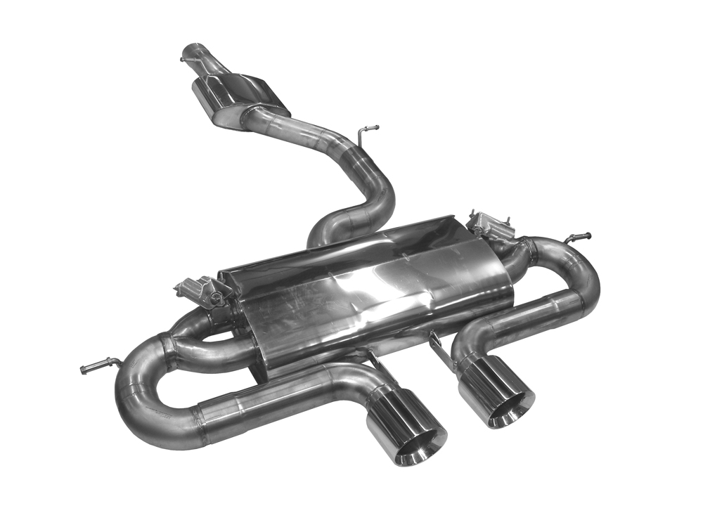 Rieger Tuning / BN-Pipes uitlaatsysteem, VW Golf 7 R VW Golf 7 centraal 2x100mm, 20&deg; schuin, dubbelwandig