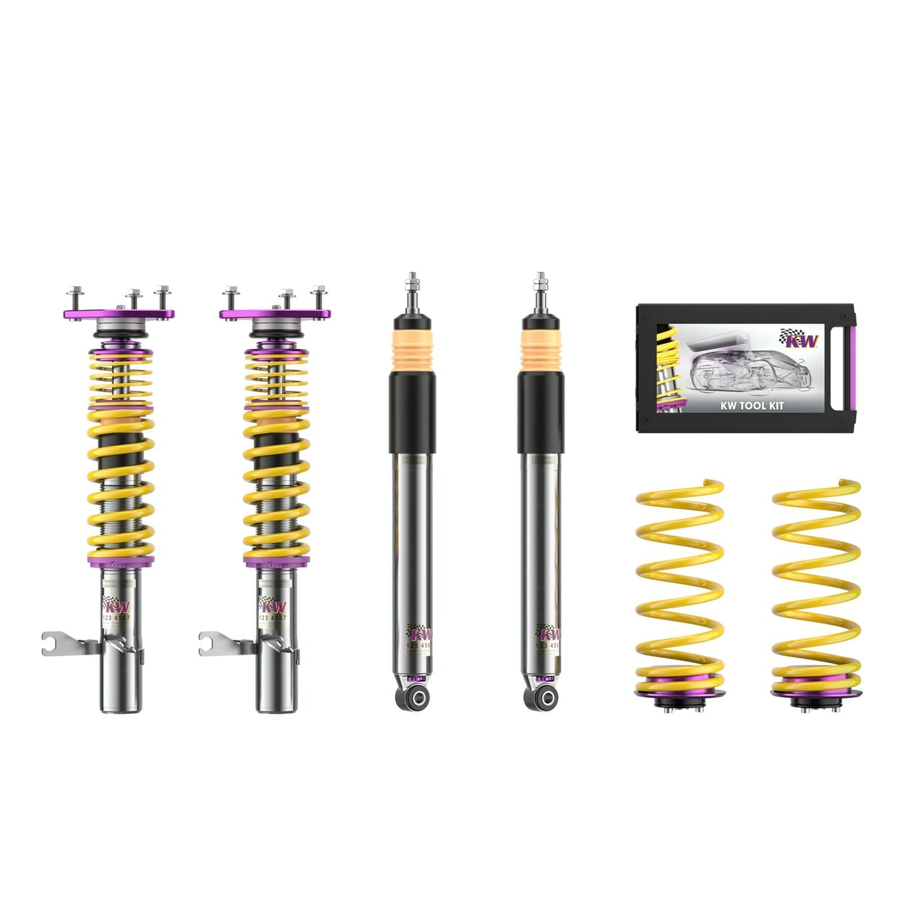 KW Clubsport V3 Schroefset Volkswagen Golf/Jetta/Vento Golf 8 44166 R met/zonder DCC tot 1110 kg vooras last
