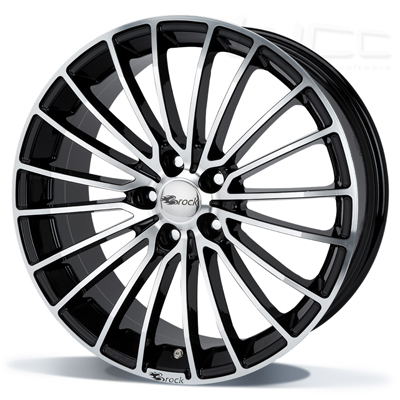Brock B24 - zwart glanzend - front polijst (SGVP) - 7J x 17inch ET45 4x100 naaf 63.4