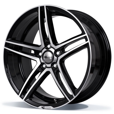 Brock B33 - zwart glanzend - front polijst (SGVP) - 8.5J x 18inch ET45 5x112 naaf 66.6