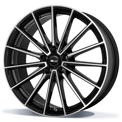Brock B43 - Zwart glanzend - front polijst (SGVP) - 9J x 21inch ET29 5x130 naaf 66.6