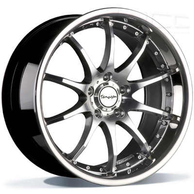 Tomason TN8 - Hyperblack diamond polished with Steel lip - 8.5J x 19inch ET45 5x112 naaf 72.6