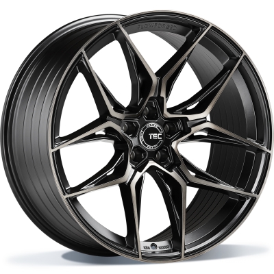 TEC GT9 - Black matt front polished - shadow Edition - 8J x 19inch ET45 5x112 naaf 66.6