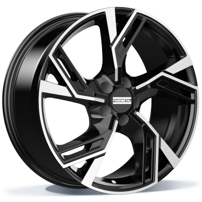 Fondmetal ATENA (FMI07) - GLOSSY BLACK MACHINED - 8J x 19inch ET49 5x112 naaf 57.1