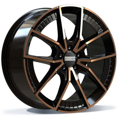 Fondmetal ELATHA (FMI11) - GLOSSY BLACK BRONZE MACHINED - 8J x 18inch ET39 5x112 naaf 66.5