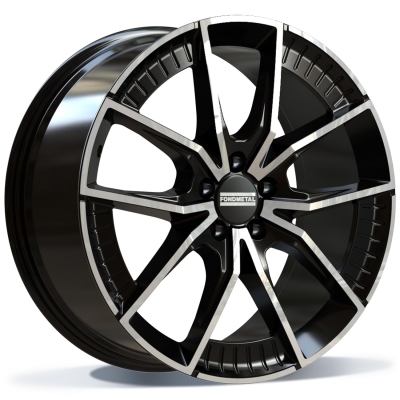 Fondmetal ELATHA (FMI11) - GLOSSY BLACK MACHINED - 9.5J x 21inch ET20 5x112 naaf 66.5