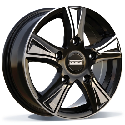Fondmetal PRO1 (8500) - GLOSSY BLACK MACHINED - 6.5J x 16inch ET45 5x114.3 naaf 66.1