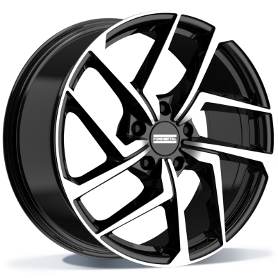 Fondmetal TAARA (FMI16) - GLOSSY BLACK MACHINED - 10J x 22inch ET31 5x112 naaf 66.5