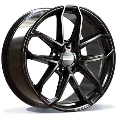 Fondmetal ZELOS (FMI15) - GLOSSY BLACK - 10J x 20inch ET28 5x132 naaf 66.5