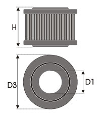 GREEN Vervangingsfilter Jaguar Daimler 1968-1991 Sovereign 4.2 123/124/127/131/137/151kw: injectie