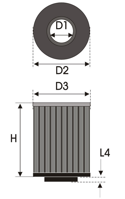 GREEN Universeel filter Cilindrisch single-cone &Oslash; 70mm flens Inox top - 100mm hoog, diameter 100mm