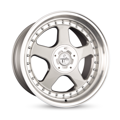 Keskin KT1 - SILVER LIP POLISH - 8.5J x 18inch ET35 5x112 naaf 72.6