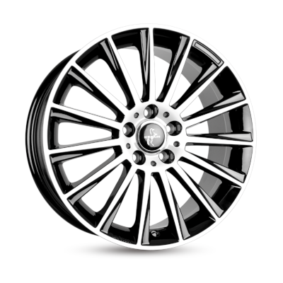Keskin KT18 - BLACK FRONT POLISH - 7J x 17inch ET48 5x108 naaf 72.6
