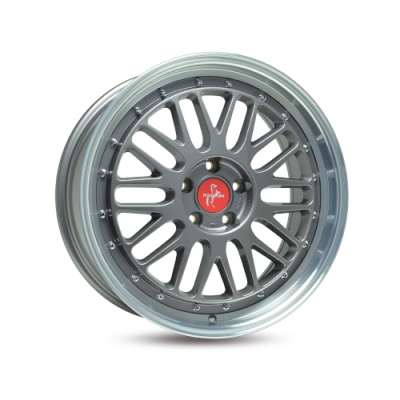 Keskin KT22 - TITAN GREY LIP POLISH - 8.5J x 19inch ET45 5x108 naaf 72.6