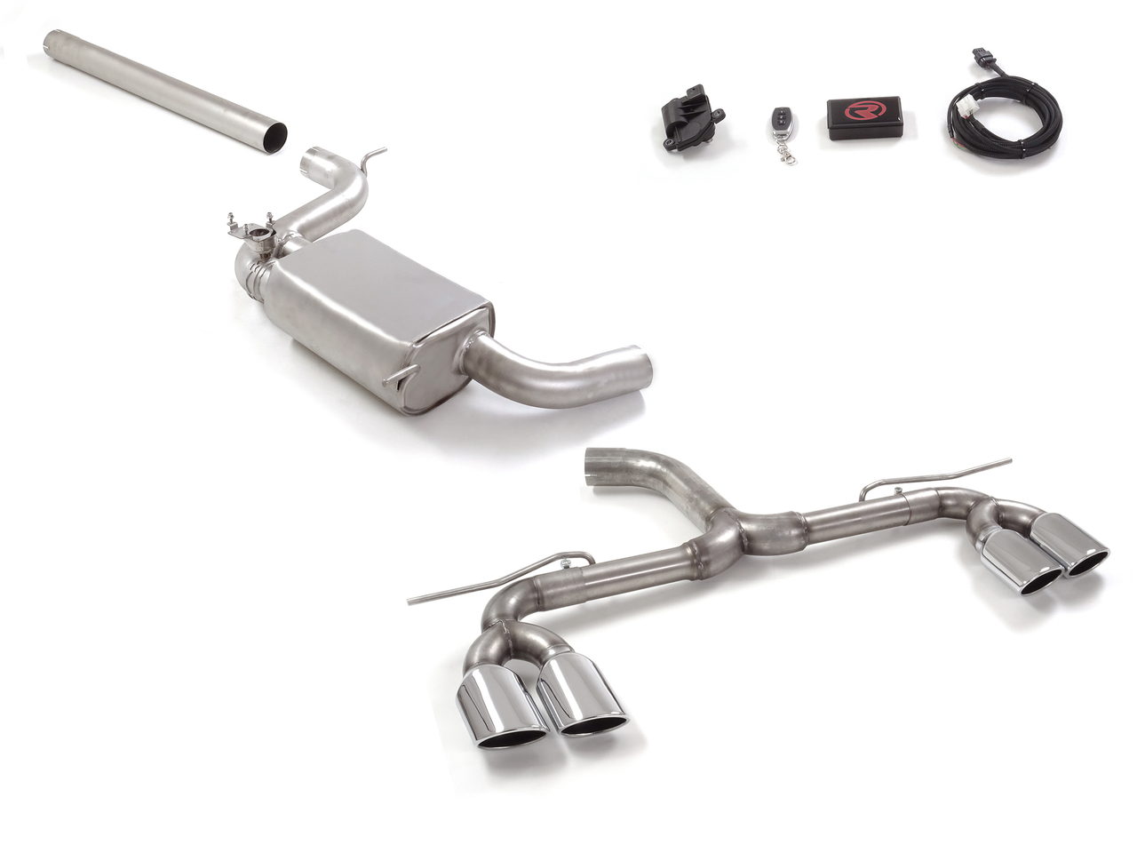 Ragazzon RVS voorpijp + RVS Middendemper VW Golf Mk7.5 (typ AU) - 2.0TSI GTi (180KW) 76mm 07/2018-2020