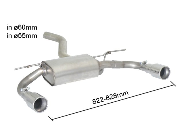 Ragazzon Einddemper BMW 3serie F30-F31-F34-F35 2011-2019 - F30(Sedan) 316D (85kW) - 318D - 318D xDrive (105kW) 02/2012-2015