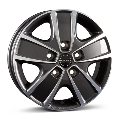 Borbet CWG - mistral anthracite polished - 6J x 16inch ET68 5x130 naaf 78.1