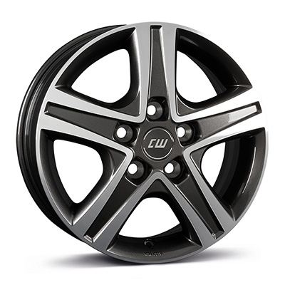 Borbet CWD - mistral anthracite glossy polished - 6.5J x 16inch ET52 5x112 naaf 66.5