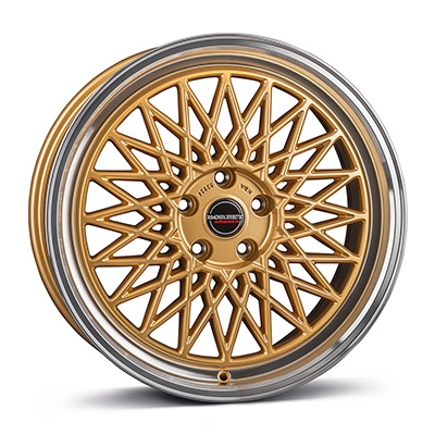Borbet B - gold rim polished - 7J x 17inch ET38 4x100 naaf 64