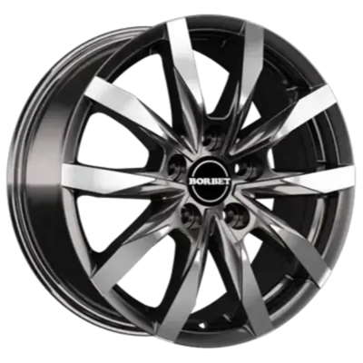 Borbet CW5 - mistral anthracite glossy polished - 6.5J x 16inch ET66 5x130 naaf 89.1