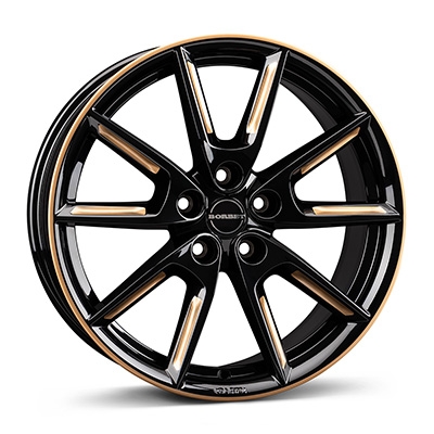 Borbet LX18 - black glossy gold spoke rim - 8J x 18inch ET44 5x112 naaf 57.1