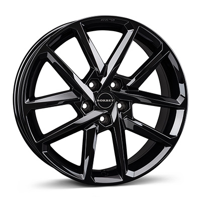 Borbet N - black glossy - 7J x 17inch ET44 4x100 naaf 64