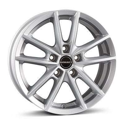 Borbet W - crystal silver - 6J x 15inch ET45 5x100 naaf 64.1
