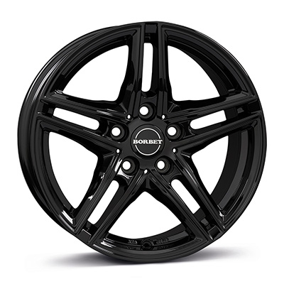 Borbet XR - black glossy - 8J x 18inch ET15 5x112 naaf 66.6