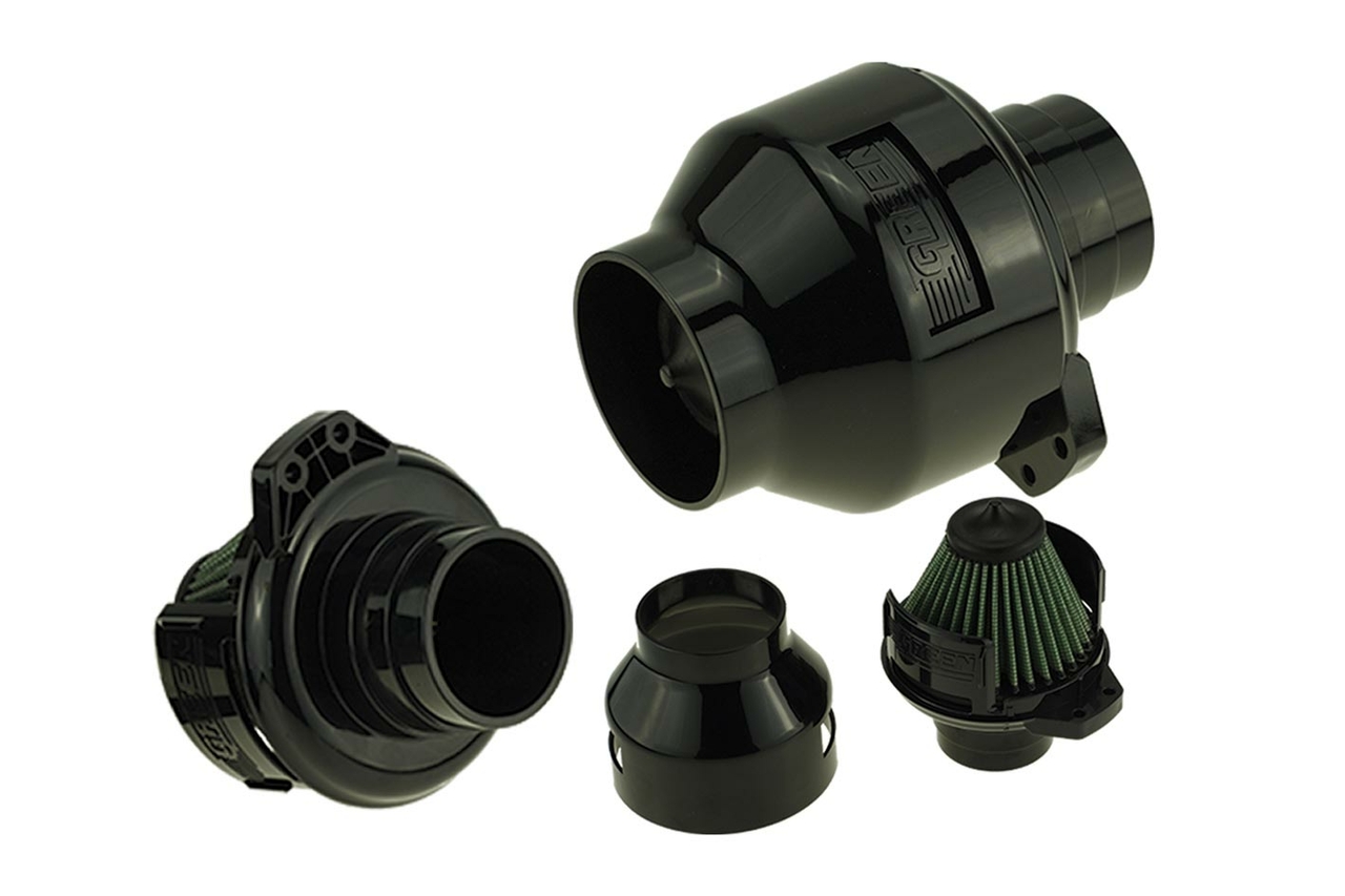 GREEN Universele Power Filter Wind Zwart 65/70/75mm aansluiting