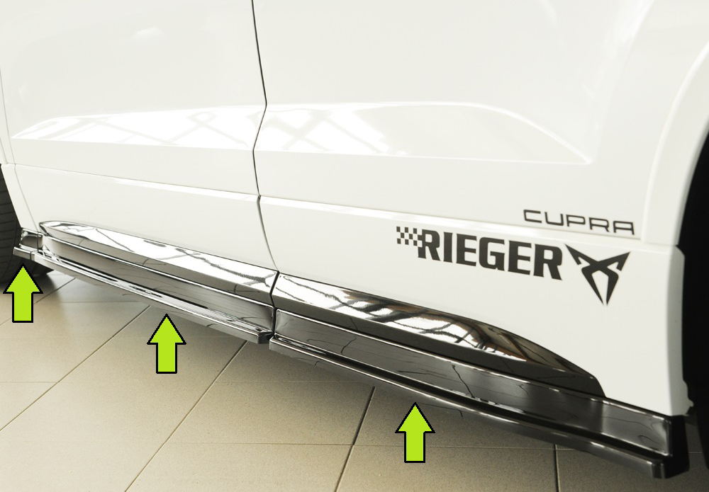 Rieger Tuning sideskirt aanzetstuk (3-delig) Links Seat Ateca FR / Cupra 5FP