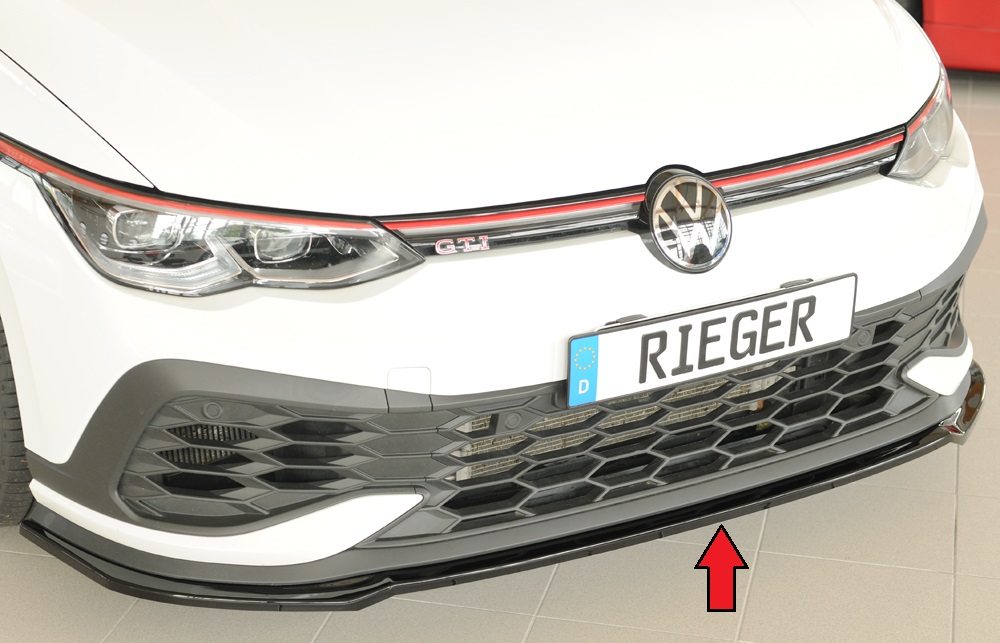 Rieger Tuning voorsplitter alleen voor GTI Clubsport VW Golf 8