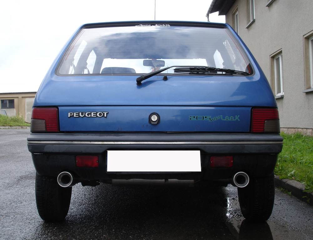 Fox Sportuitlaat Peugeot 205 achterdemper, dwarsuitlaat rechts/links - 1x90 type 13 rechts/links