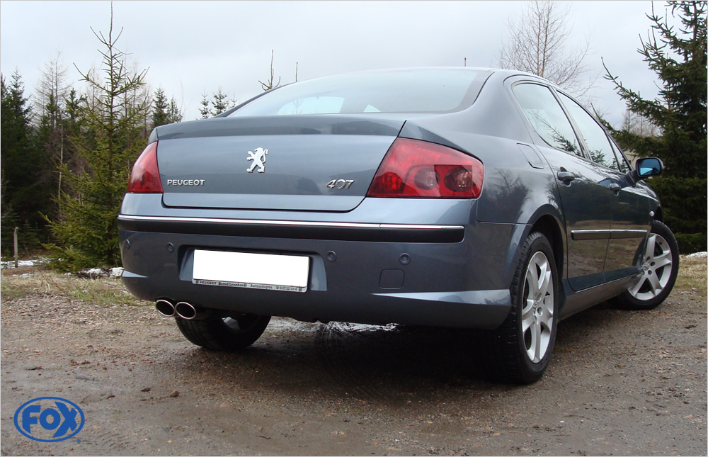 Fox Sportuitlaat Peugeot 407 - 2.2l 16V Achterdemper - 2x106x71 Type 33