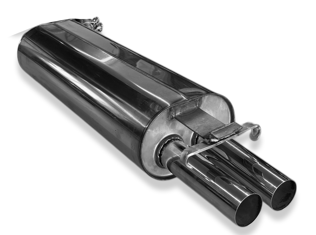 Fox Sportuitlaat Mercedes W123/S123 - 6-cilinder achterdemper - 2x55 type 10