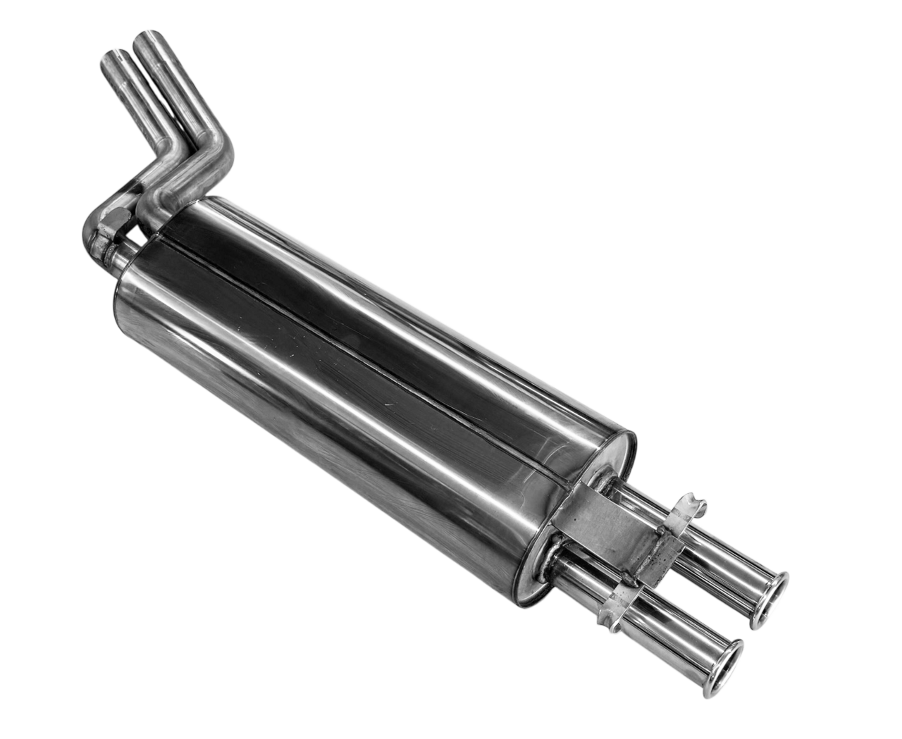 Fox Sportuitlaat Mercedes W123/S123 - 4-cilinder achterdemper - 2x50 type 12 naar buiten gerold