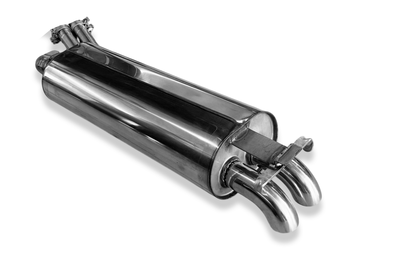 Fox Sportuitlaat Mercedes W123/S123 - 4-cilinder achterdemper - 2x55 Type 26