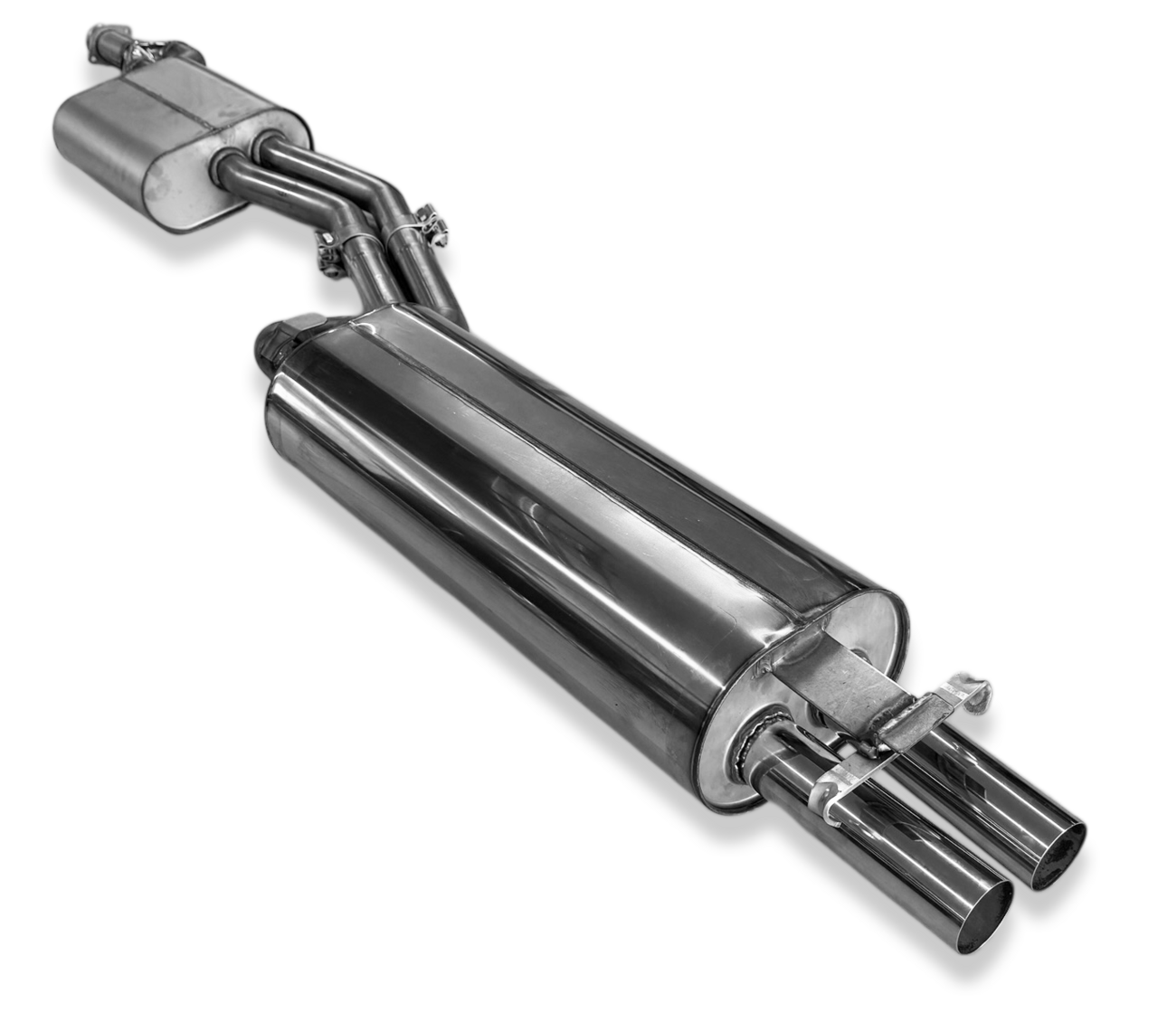 Fox Sportuitlaat Mercedes W123/S123 - 4-cilinder halfsysteem vanaf de katalysator, bestaande uit achter- en voordemper - 2x55 Type 10