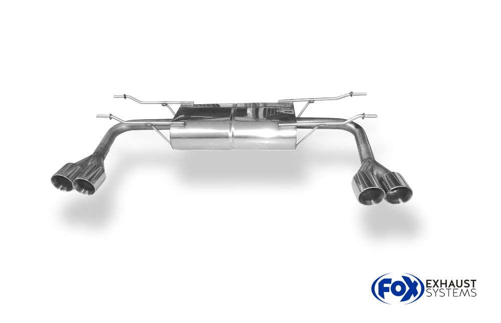 Fox Sportuitlaat Fiat 124 Spider achterdemper, dwarsuitgang rechts/links - 2x76 type 25 rechts/links