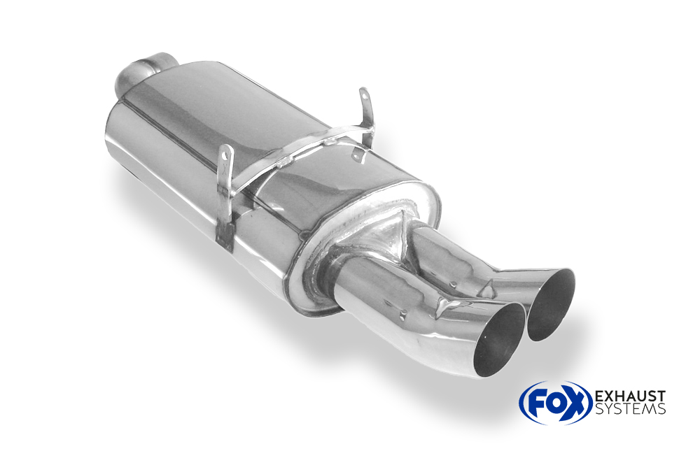 Fox Sportuitlaat BMW E36 318is achterdemper &Oslash;63,5 - 2x76 Type 18