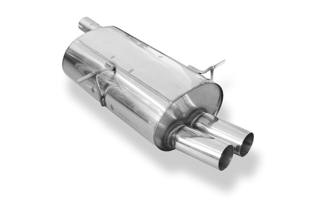 Fox Sportuitlaat BMW E46 320/323/328 enkelvoudige uitlaatdemper op originele MSD - 2x76 Type 10